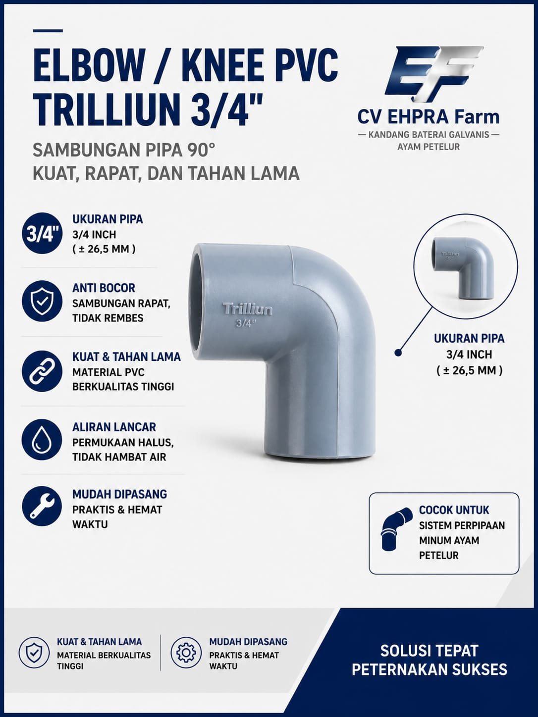 Elbow / Knee PVC 3/4